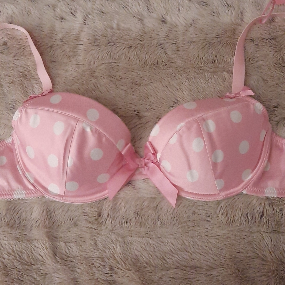 Sexy Pink Polkadot Bra